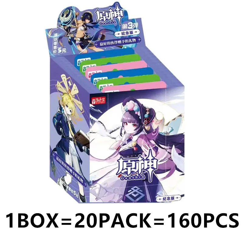 Novi Genshin Impact Cards Anime TCG Game Collection Pack Booster Box Rijetke SSR društvene igračke za obitelj, dar djeci