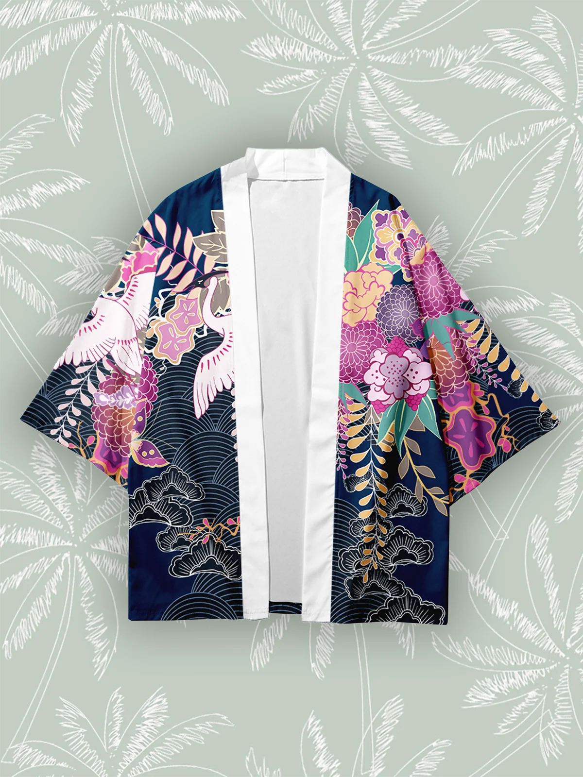 Muški Kimono Хаори Kratkih rukava, Moda Harajuku Yukata 2023, Japanska Kimona Hommes, Ženske Prevelike Plaža Plašt s po cijeloj površini Dizalica