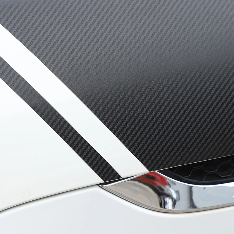 Za Jaguar F-TYPE 2013-2022 Crna PVC/karbonskih vlakana automobilski poklopac, poklopac motora, oznaka s obje strane, auto oprema