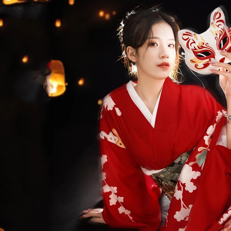 Japanska haljina Tradicionalni kimono ženska odjeća starinski crvenu odoru gejše Юката kostime za косплея photoshoot