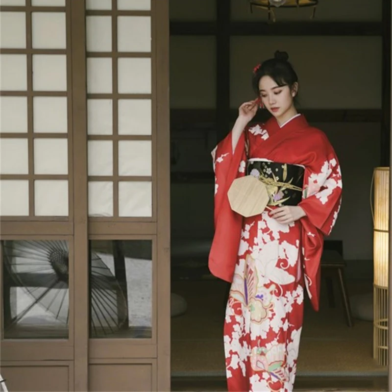 Japanska haljina Tradicionalni kimono ženska odjeća starinski crvenu odoru gejše Юката kostime za косплея photoshoot