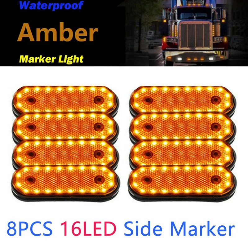 16 kom. amber obilježavanja žarulja Bočnog marker 20LED 24V Trusk lampa za kamioneta bočni parking svjetla za kamione