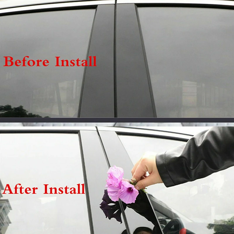 Auto stalak, prozorske letvice vrata, obloge, naljepnice, etikete, sjajno crna, pogodan za Honda Odyssey RB1/2 2004-2008