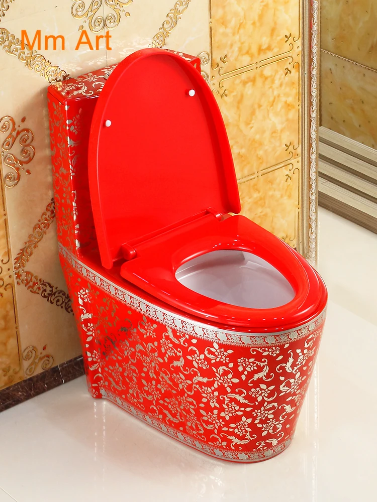 Home pumpanje crvena individualnost crvena wc super vrtlog водосберегающий wc, bez mirisa boje keramičke wc Jednodijelni Closestool