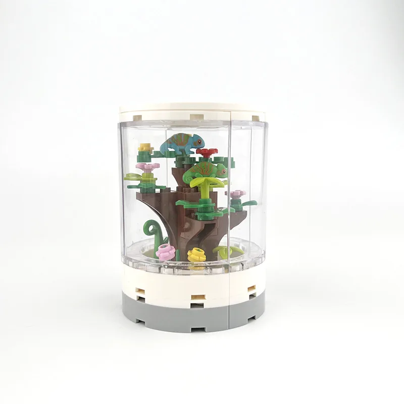 MOC Cilindrične Pribor Za Akvarij Gradivni Blokovi Kavez Kutija Za Kućne Ljubimce Akvarij DIY Edukativne Kompatibilna Montaže Modela Cigle