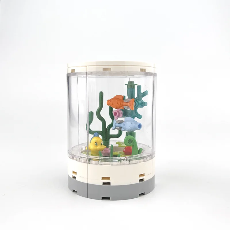 MOC Cilindrične Pribor Za Akvarij Gradivni Blokovi Kavez Kutija Za Kućne Ljubimce Akvarij DIY Edukativne Kompatibilna Montaže Modela Cigle